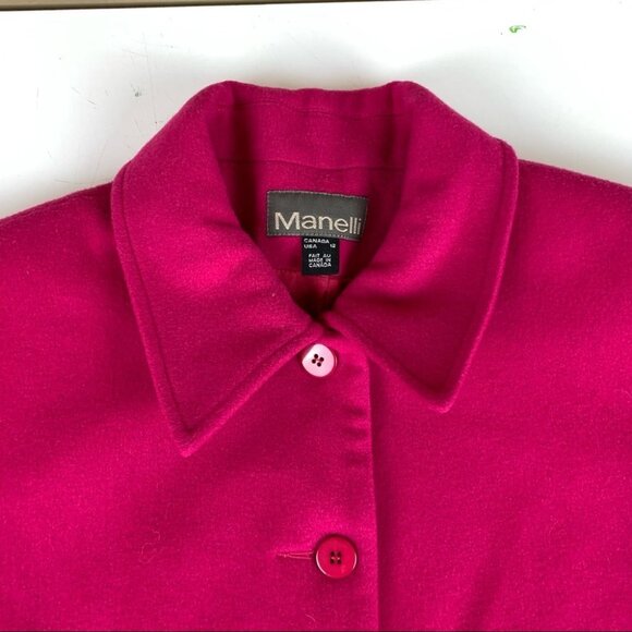 Manelli Melton Cloth Felt Pink Pea Coat size 12 - Picture 5 of 14